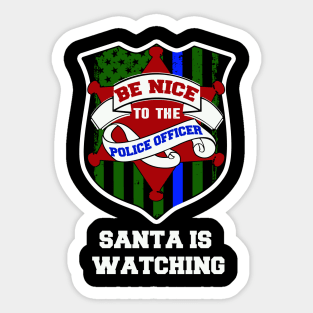 police officer thin blue line christmas gift Sticker